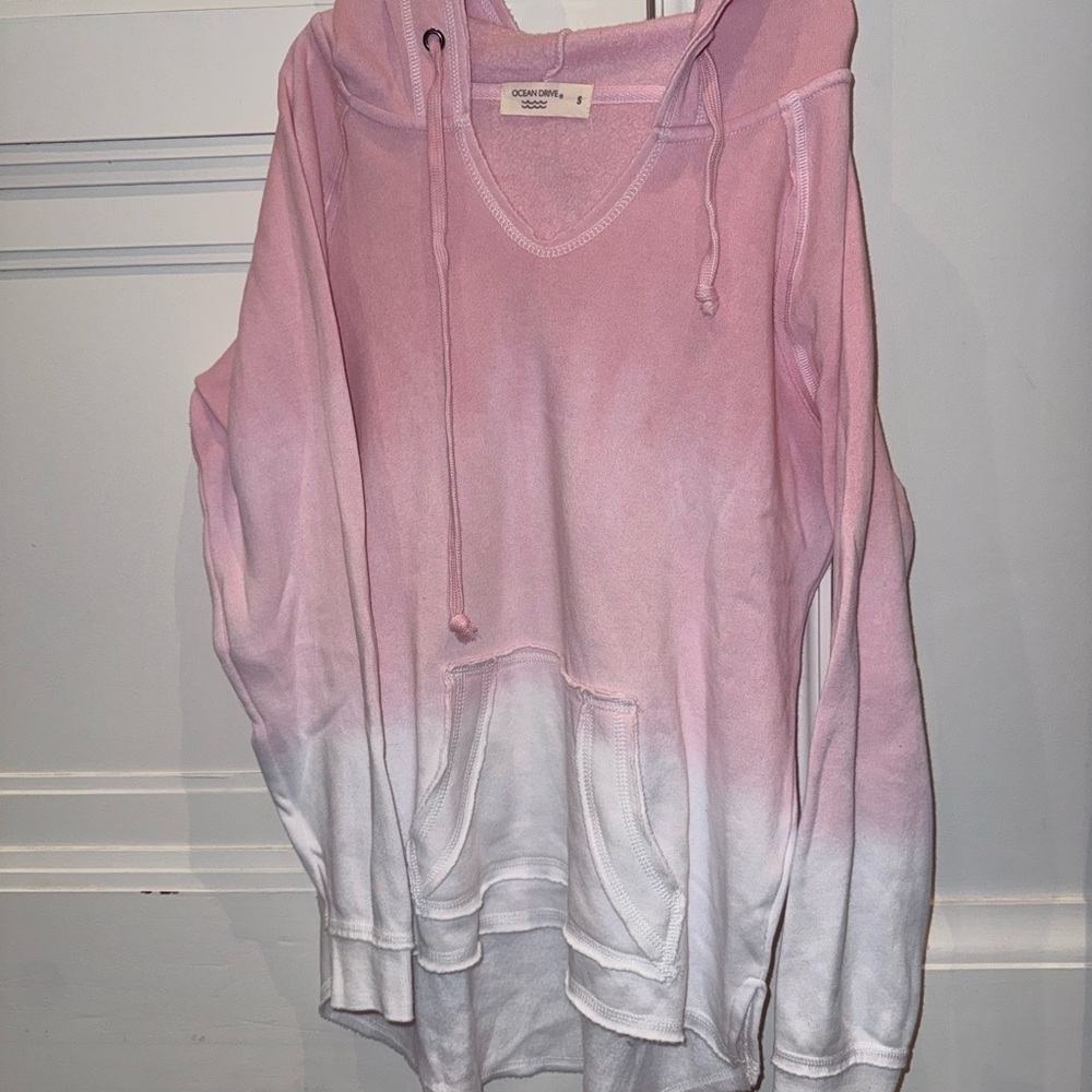Ocean Drive Pink and White Gradient Hoodie